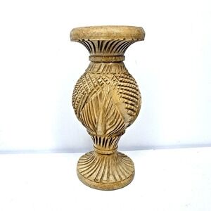 Hand Carved Olive Wood Bud Vase Israel MCM Collectible Vintage‎